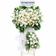 Kệ Hoa Chia Buồn Hoa Cúc Mẫu Đơn Mix Hoa Hồng Trắng Tinh Tế