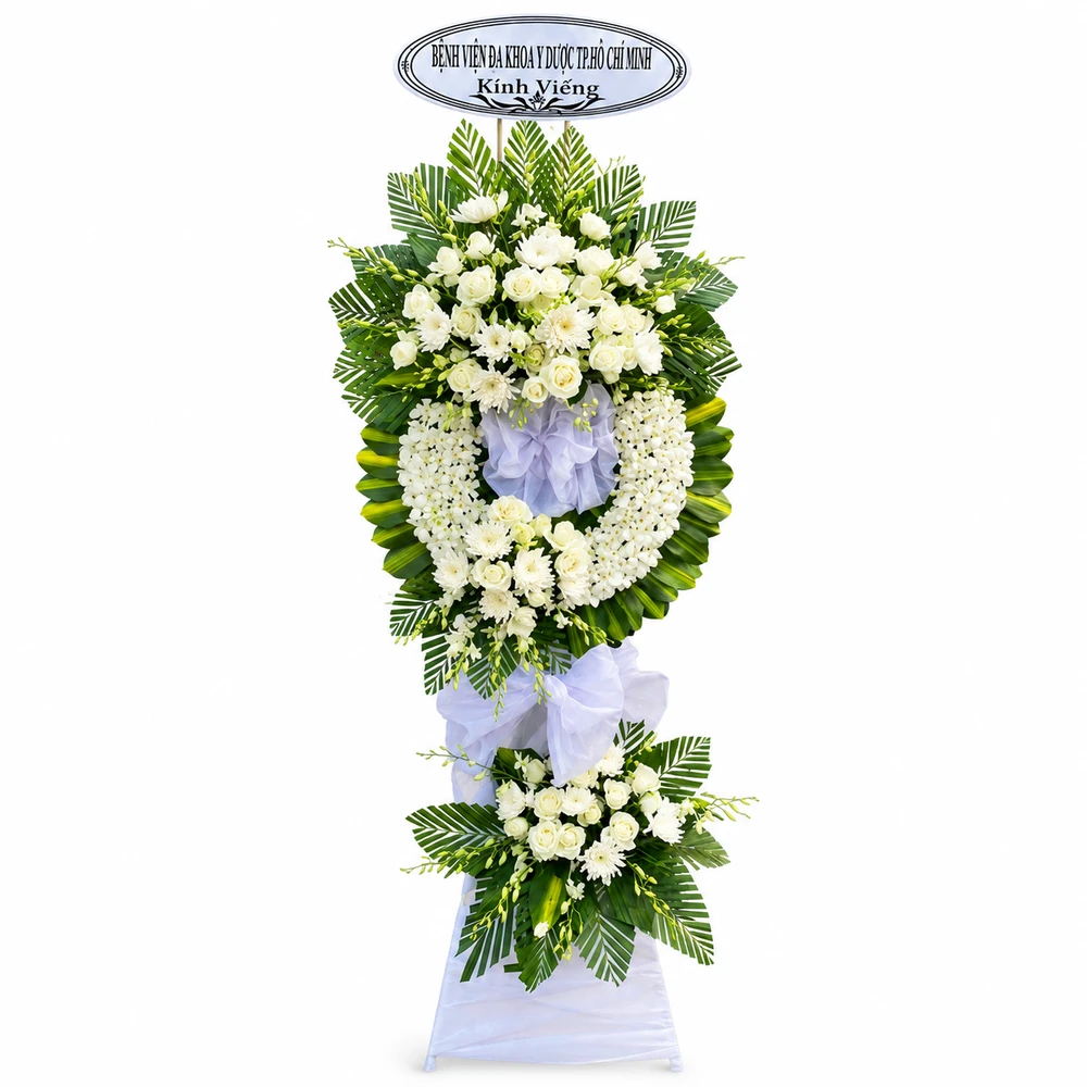 Kệ Hoa Chia Buồn Vòng Lan Trắng Tiễn Đưa