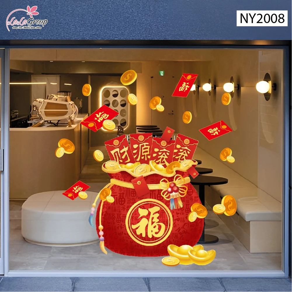 Decal Trang Trí Tết 2027 Đinh Mùi Túi Phúc Tài Lộc