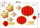 Decal Trang Trí Tết Dây Treo Lồng Đèn Truyền Thống May Mắn