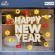 Decal Trang Trí Tết Chữ Happy New Year Trắng Vàng Kim Đón Xuân