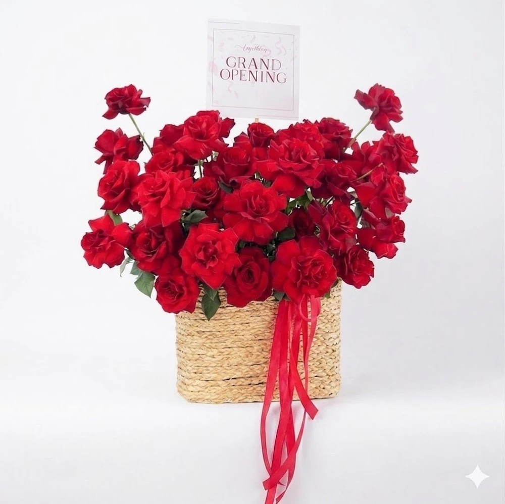 Giỏ Hoa Hồng Đỏ Ruby Ngọt Ngào