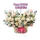 Giỏ Hoa Hồng Phấn Mix Baby Thanh Lịch