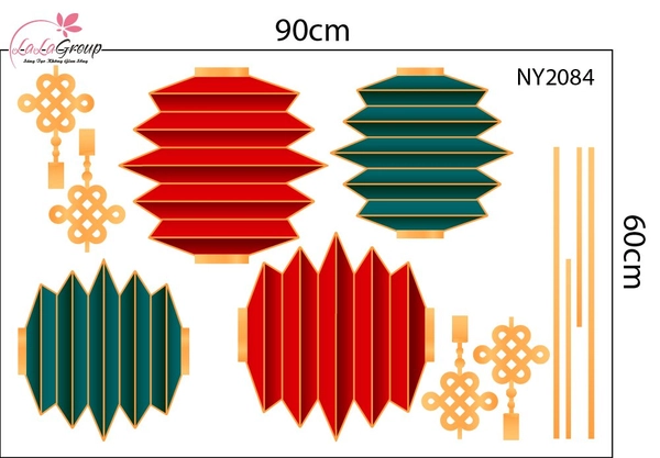 Combo Decal Trang Trí Tết Hai Bé Vui Xuân Và Lân Chúc Phúc 2027