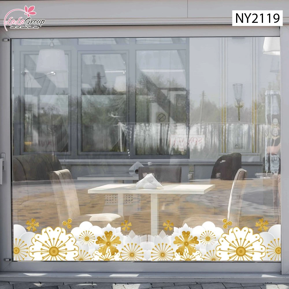 Decal Trang Trí Tết Chân Tường Dải Hoa Xuân Và Mây Trắng