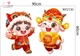Decal Trang Trí Tết Chú Dê Thần Tài Và Cậu Bé Đón Xuân