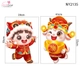 Decal Trang Trí Tết Chú Dê Thần Tài Và Cậu Bé Đón Xuân