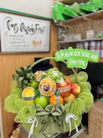 Giỏ Quà Trái Cây Tone Xanh Lá Sức Sống Mới