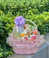 Giỏ Trái Cây Nhập Khẩu Tone Tím Pastel Kiêu Sa Thơ Mộng