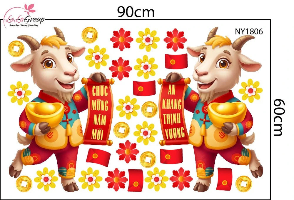 Decal Trang Trí Tết Tuấn Mã Tài Lộc Thịnh Vượng