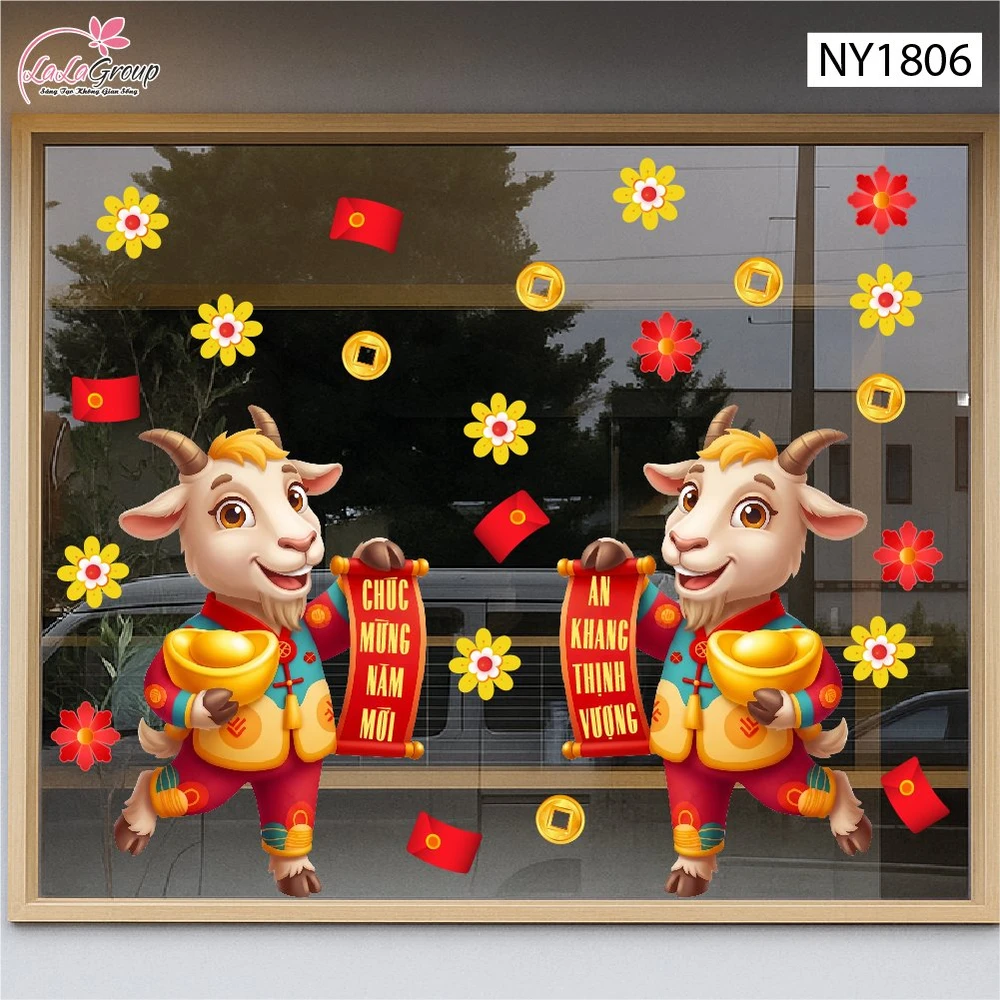 Decal Trang Trí Tết Tuấn Mã Tài Lộc Thịnh Vượng