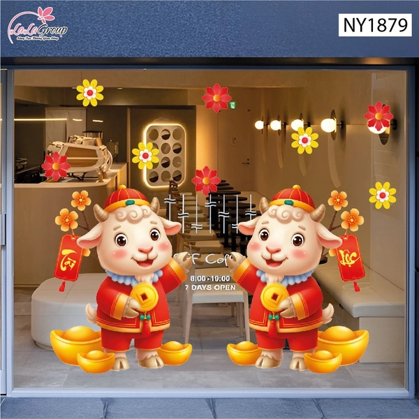 Decal Trang Trí Tết Đinh Mùi Đón Tài Lộc