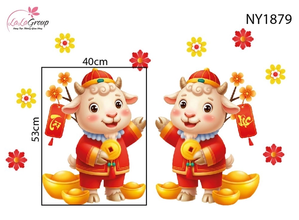 Decal Trang Trí Tết Đinh Mùi Đón Tài Lộc