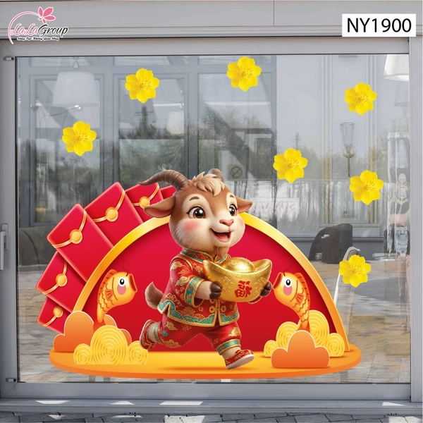 Decal Trang Trí Tết Đinh Mùi Khai Xuân Thịnh Vượng