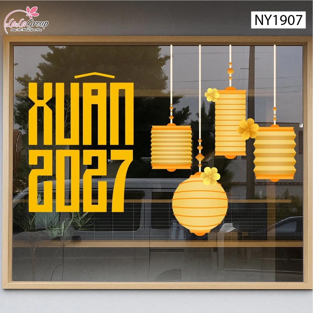 Decal Trang Trí Tết Xuân 2027 Và Lồng Đèn