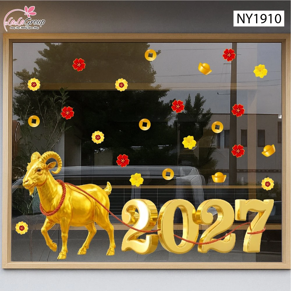 Combo Decal Trang Trí Tết Đinh Mùi Rước Lộc 2027