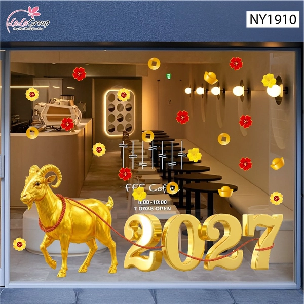 Combo Decal Trang Trí Tết Đinh Mùi Rước Lộc 2027