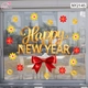 Decal Trang Trí Tết Chữ Happy New Year Kèm Nơ Đỏ