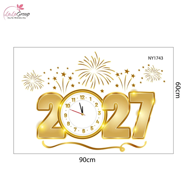 Combo Decal Trang Trí Tết Múa Lân Chúc Xuân 2027 An Khang Thịnh Vượng