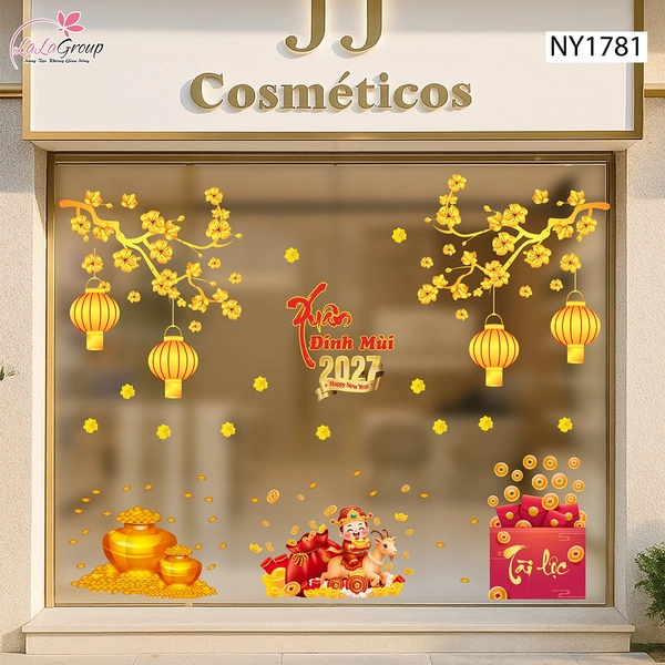 Combo Decal Trang Trí Tết Mừng Xuân Đinh Mùi Tài Lộc May Mắn 2027
