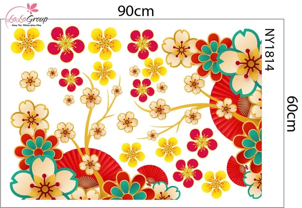 Combo Decal Trang Trí Tết 2027 Thần Tài Cưỡi Dê Rước Lộc Đầu Năm