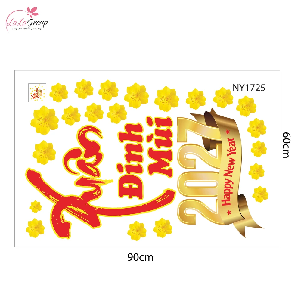 Combo Decal Trang Trí Tết Xuân Bính Ngọ 2026 Túi Tiền Tài Lộc