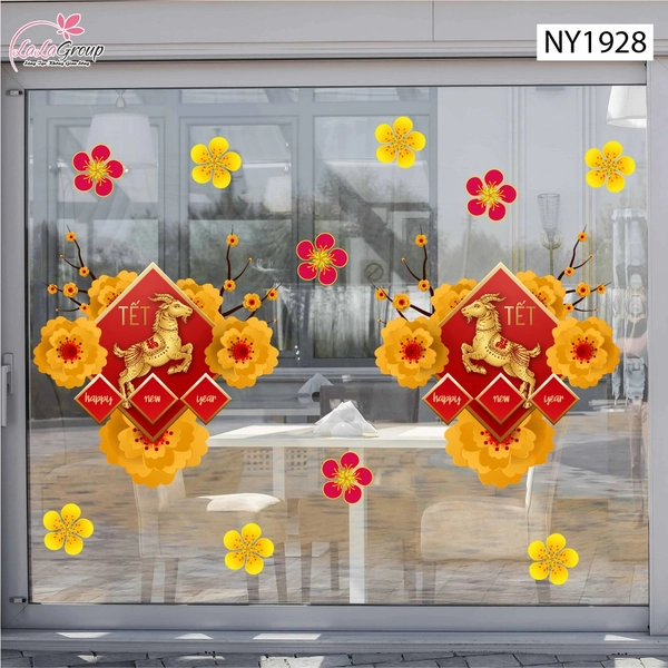 Decal Trang Trí Tết Happy New Year 2027 Tài Lộc Dồi Dào