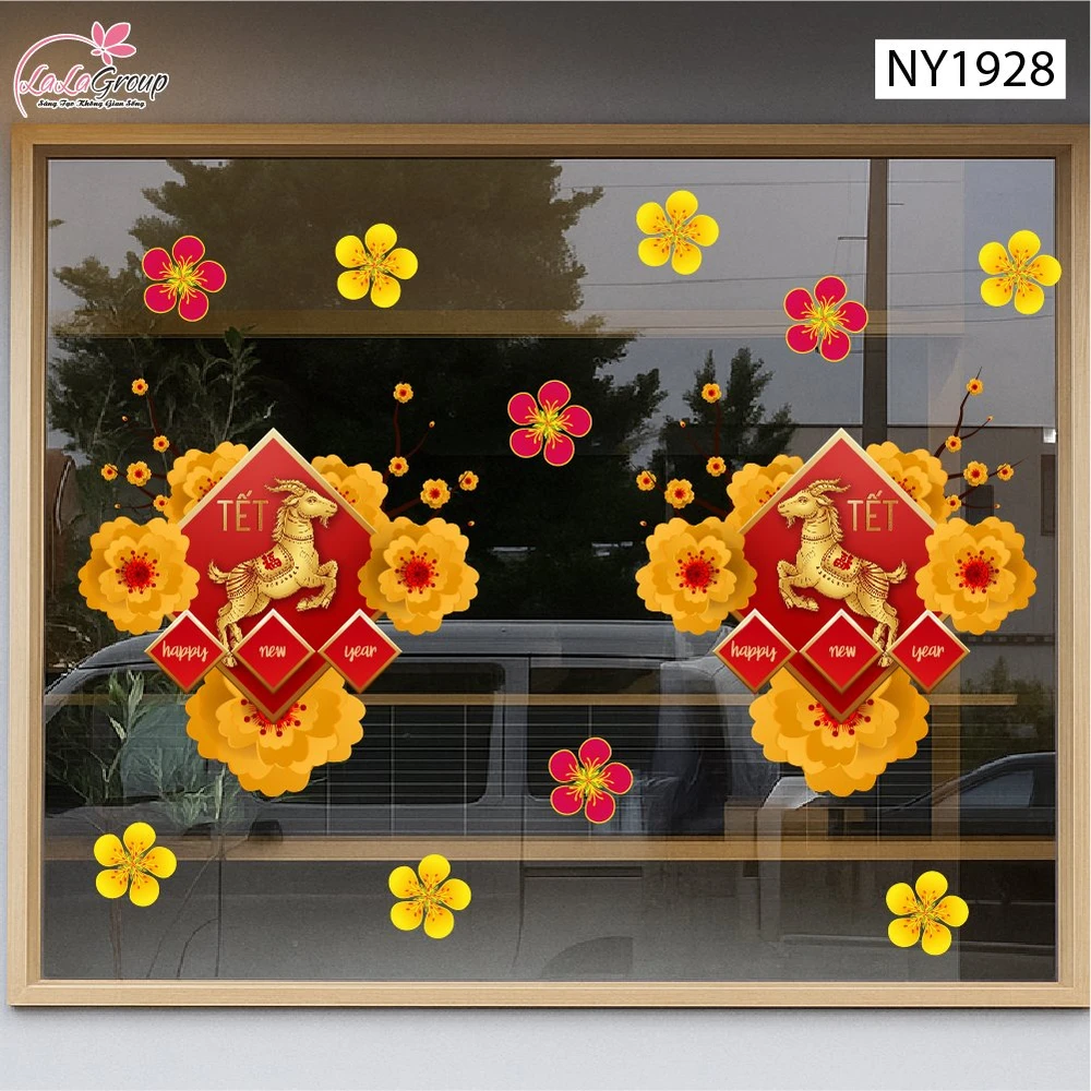 Decal Trang Trí Tết Happy New Year 2027 Tài Lộc Dồi Dào