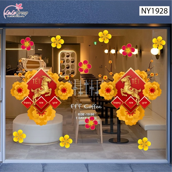 Decal Trang Trí Tết Happy New Year 2027 Tài Lộc Dồi Dào