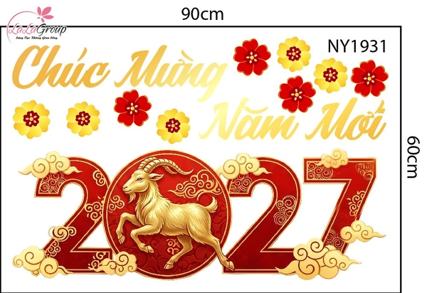 Combo Decal Trang Trí Tết Xuân An Khang Tết Thịnh Vượng