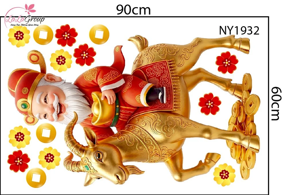 Combo Decal Trang Trí Tết Xuân An Khang Tết Thịnh Vượng