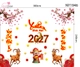 Combo Decal Trang Trí Tết Xuân Đinh Mùi Vạn Sự Như Ý Tấn Tài Tấn Lộc