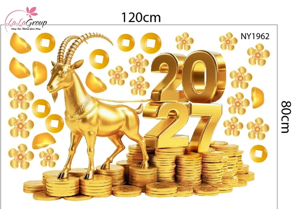 Combo Decal Trang Trí Tết Cây Thần Tài 2027
