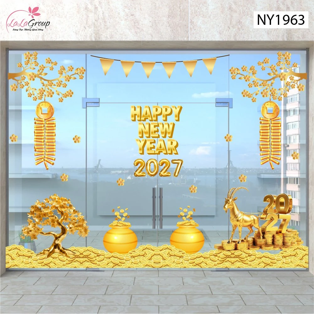 Combo Decal Trang Trí Tết Cây Thần Tài 2027