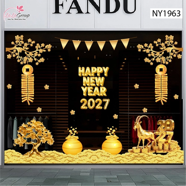 Combo Decal Trang Trí Tết Cây Thần Tài 2027