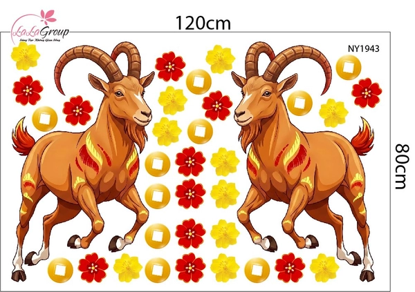 Combo Decal Trang Trí Tết Song Mùi Đón Xuân 2027