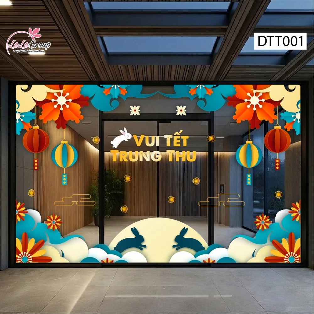 Combo Decal Trang Trí Trung Thu Thỏ Ngọc Vui Tết