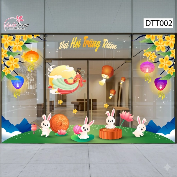 Combo Decal Trang Trí Trung Thu Vui Hội Trăng Rằm