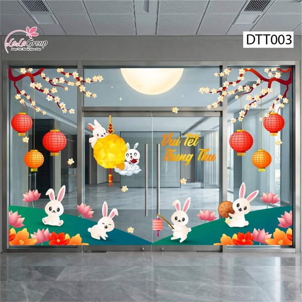 Combo Decal Trang Trí Trung Thu Thỏ Ngọc Vui Tết Đoàn Viên