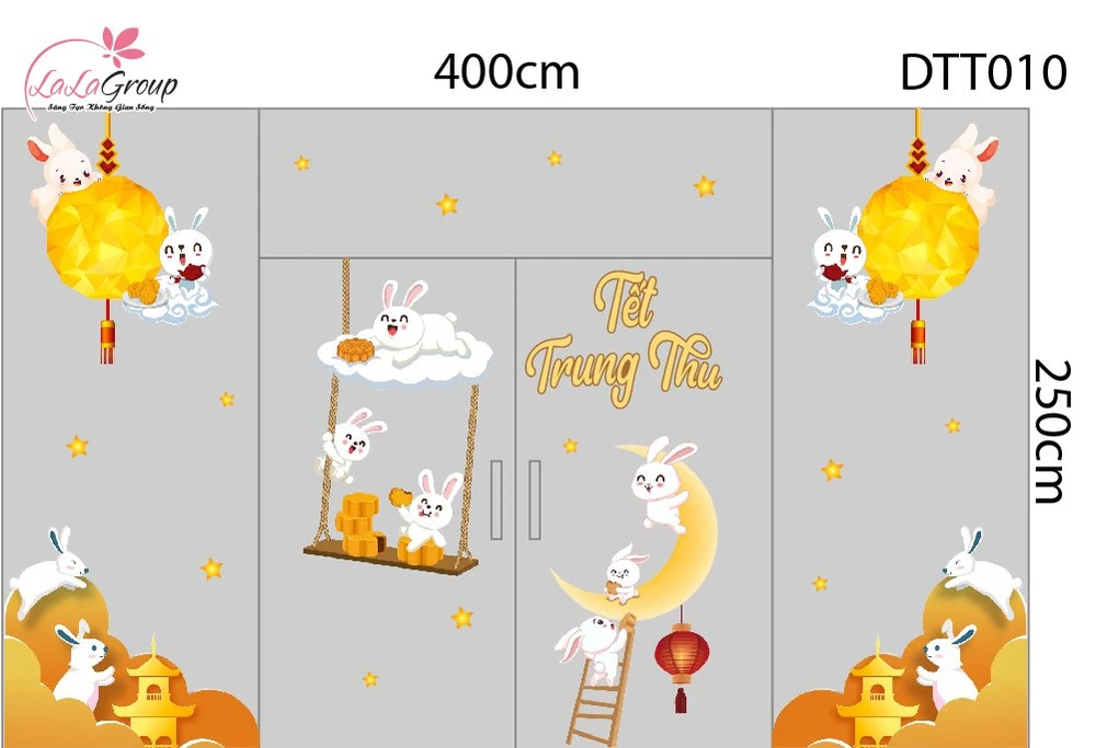 Combo Decal Trang Trí Trung Thu Cung Trăng Tinh Nghịch