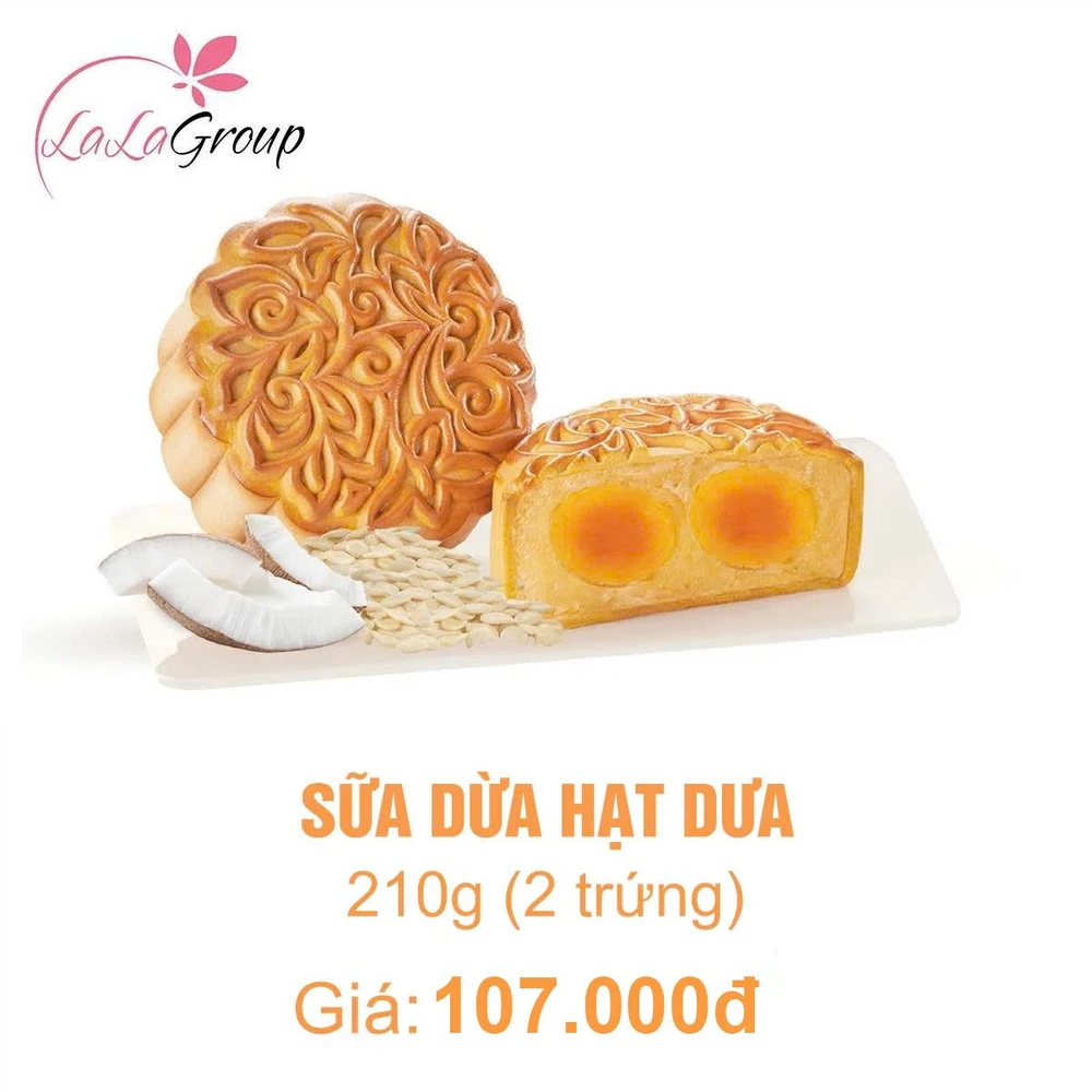 (SD2) Bánh Trung Thu Kido Sữa Dừa Hạt Dưa 2 Trứng 210g