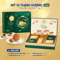 (CB4) Hộp 4 Bánh Trung Thu Kido Mỹ Vị Thịnh Vượng Xanh Lá