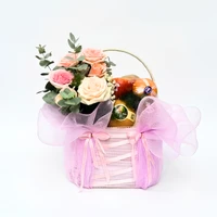 Giỏ Trái Cây Nhập Khẩu Tone Hồng Pastel Ngọt Ngào