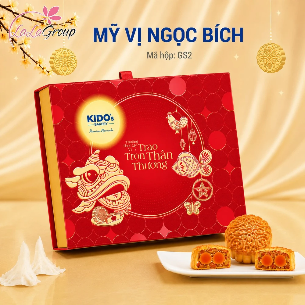 (GS1) Hộp 6 Bánh Trung Thu Kido Mỹ Vị Kim Cương