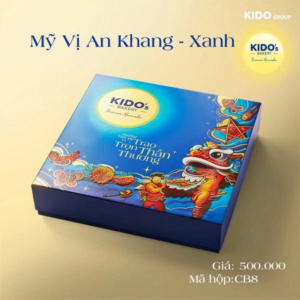 (CB8) Hộp 4 Bánh Trung Thu Kido Mỹ Vị An Khang Xanh
