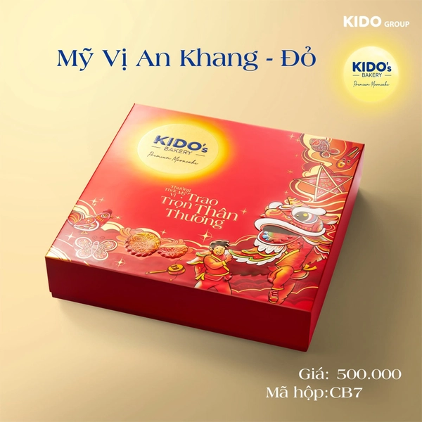 (CB7) Hộp 4 Bánh Trung Thu Kido Mỹ Vị An Khang Đỏ