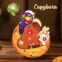 Lồng Đèn Trung Thu Bằng Gỗ Capypara Và Thỏ Ngọc XInh Xắn