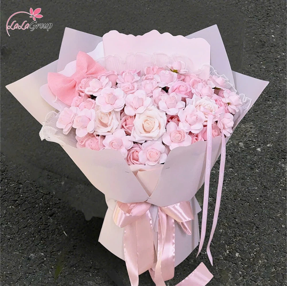Bó 40 Hoa Hồng Sáp Tỉ Muội Hồng Phấn Ngọt Ngào Xinh Xắn