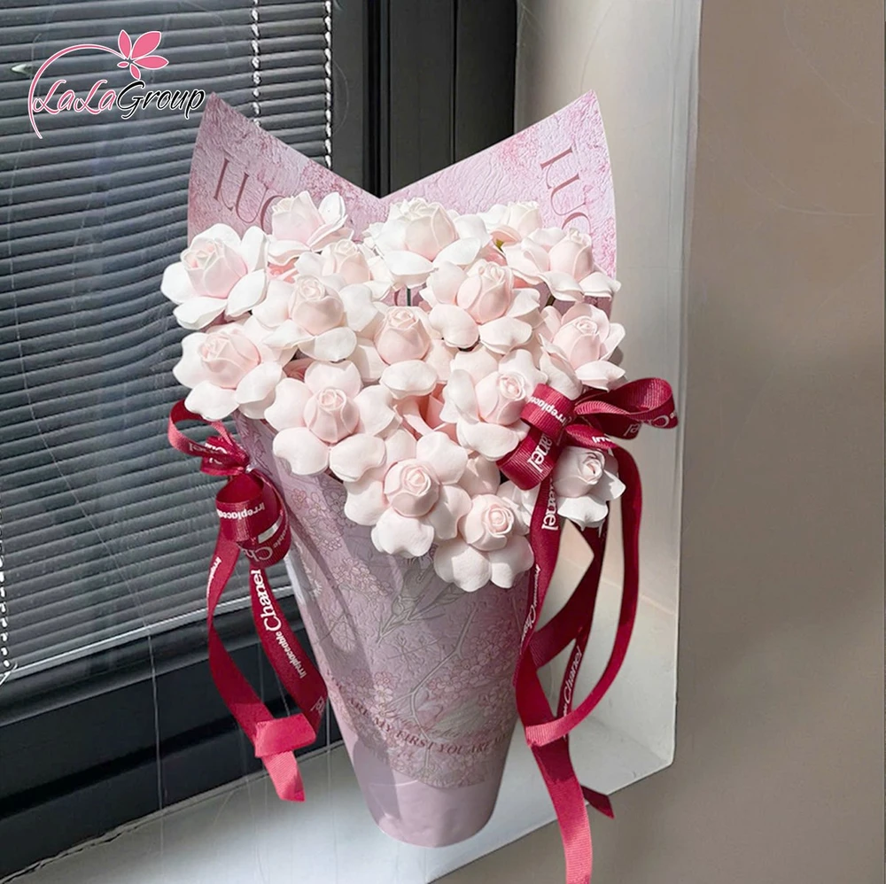 Bó Ốc Quế Hoa Hồng Sáp Tỷ Muội Mix Nơ Ngọt Ngào