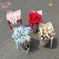 Bó Ốc Quế Hoa Hồng Sáp Tỷ Muội Mix Nơ Ngọt Ngào